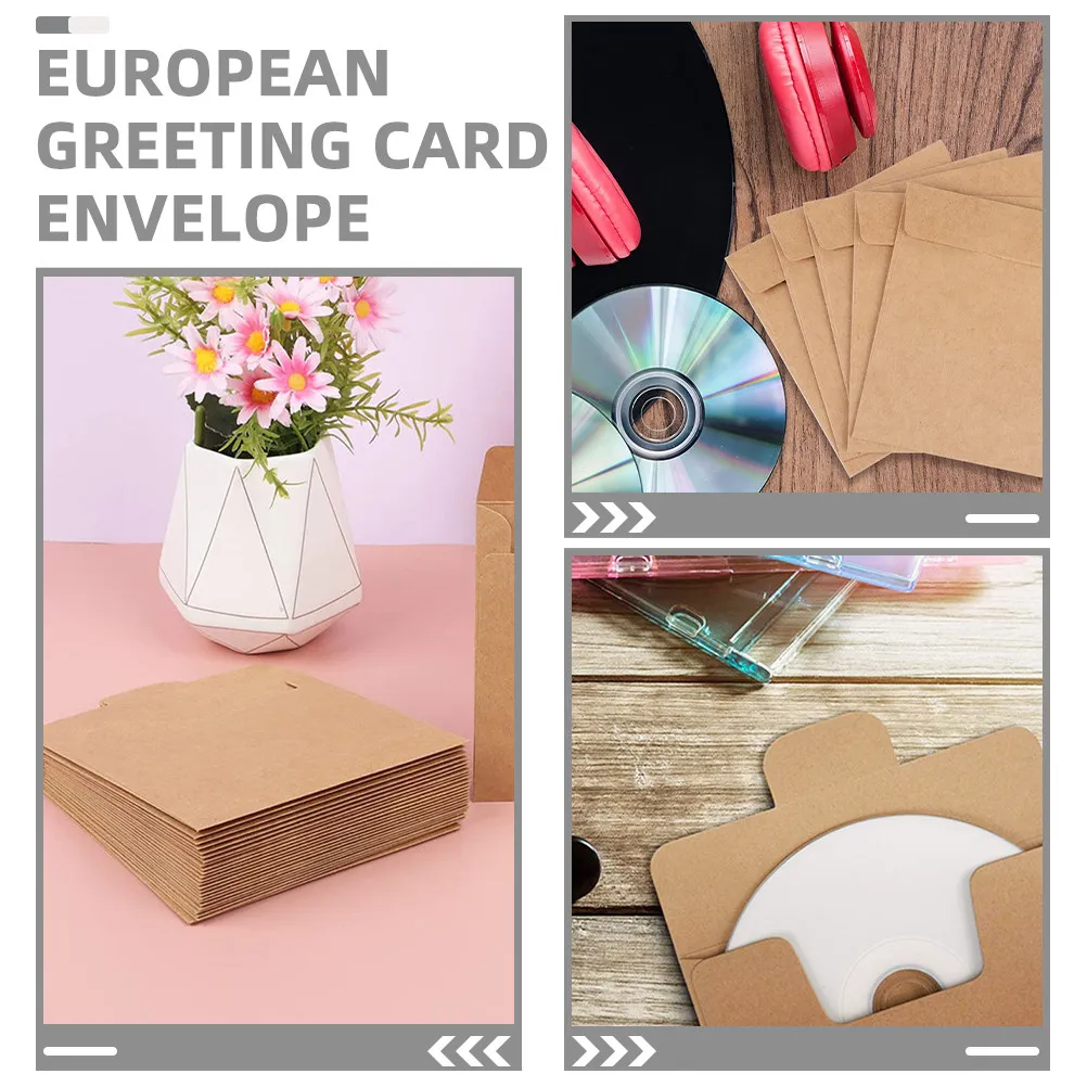 100 Pcs File Envelopes Brown Paper Bags Binder Folders Cardboard Sleeves Dvd Storage Cardboards