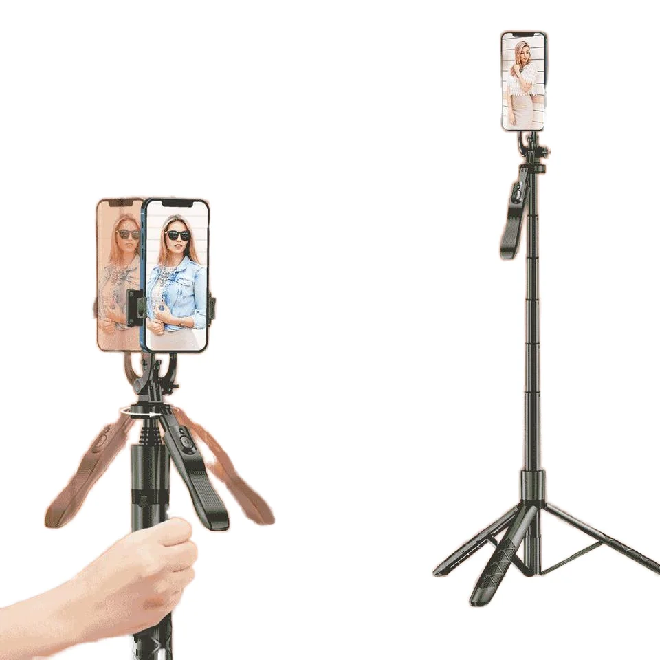 CYKE for Mini Selfie Stick Anti-Shake Extendable Flip Lock Bubble Level Live Streaming Phone Holder Lazy Tripod Stabilizer