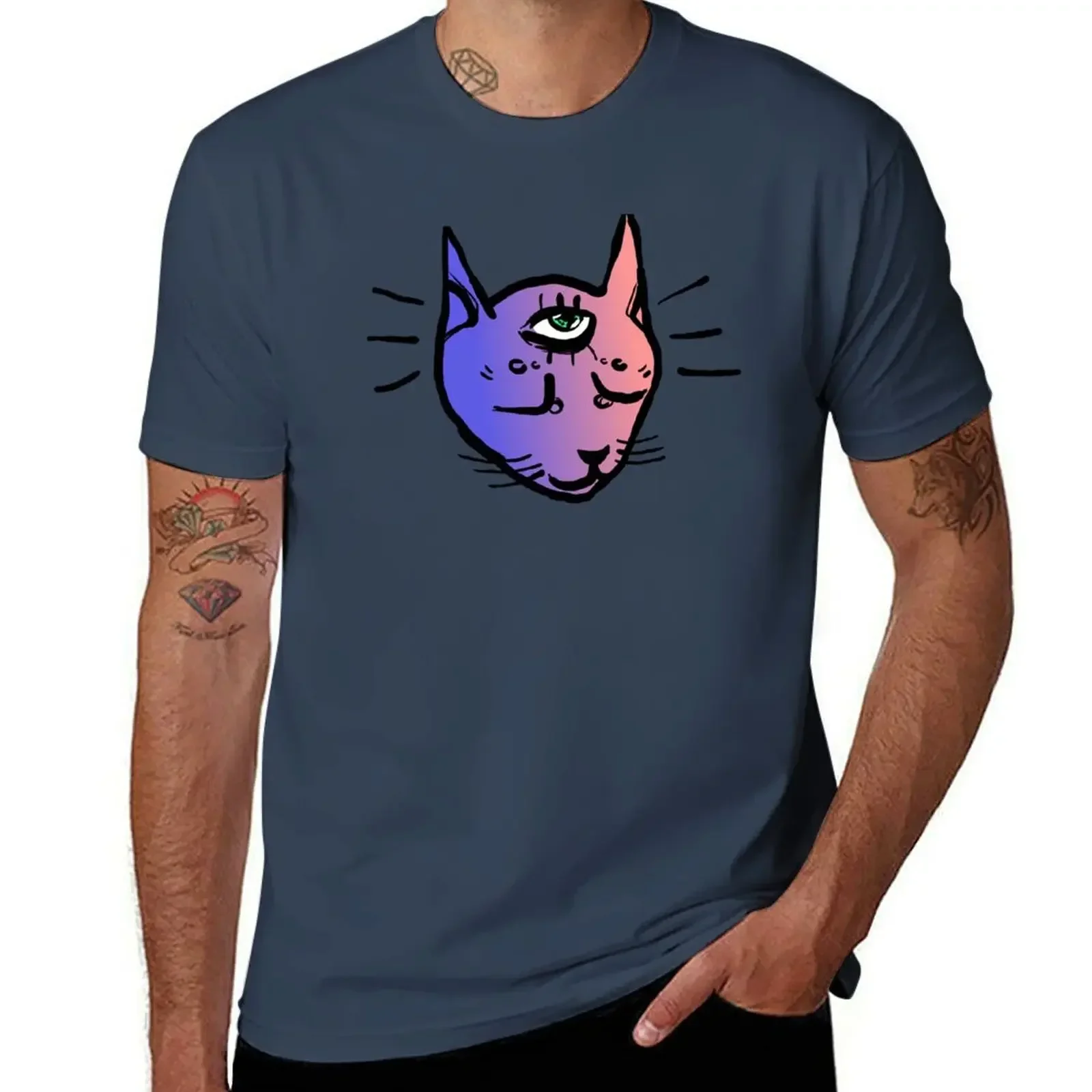 

psychic cat T-Shirt basketball graphic tees cotton graphic tees summer clothes graphic t shirts mens t-shirts pack