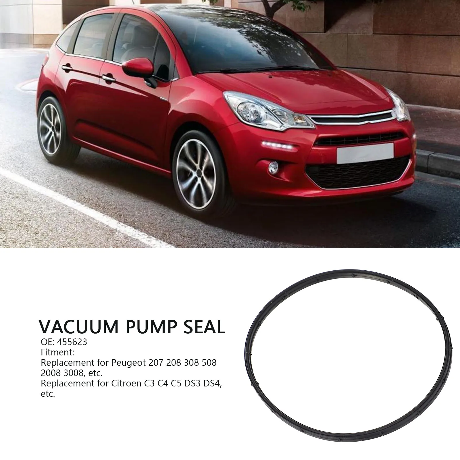 Vacuum Pump Seal Rubber Optimal Sealing Performance 455623 Replacement For Peugeot 207 208 308 508 2008 3008