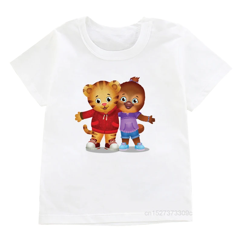 Children’S Short Sleeve Fashion Tshirt Daniel Tiger’S Neighborhood Movie Characters Print Boys/Girls T-Shirts Kids Cute Clothes