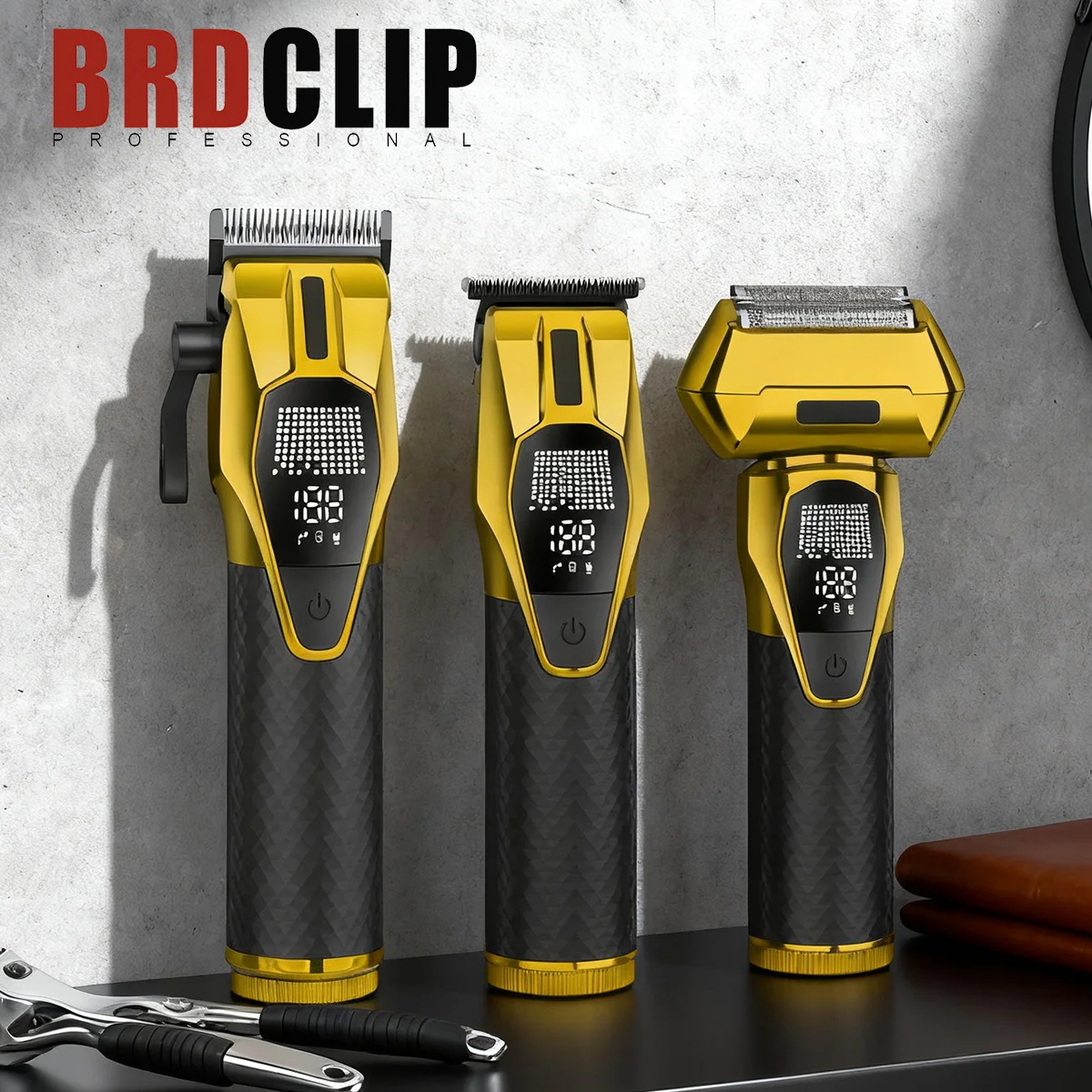 

BRDCLIP T24 3-Piece High-Power Men's Barber & Shaving Set Oiled Heads Sculpted for Style Cutting Spare shaver head Steel Blade