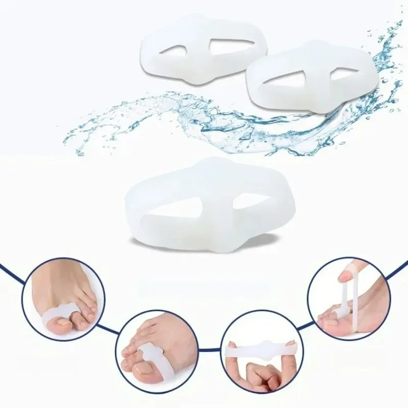 2 Pcs Toe Separator Hammer Toe Corrector Bunion Protector White Silicone Gel Bunion Protector Bunion Protector Toe Splint