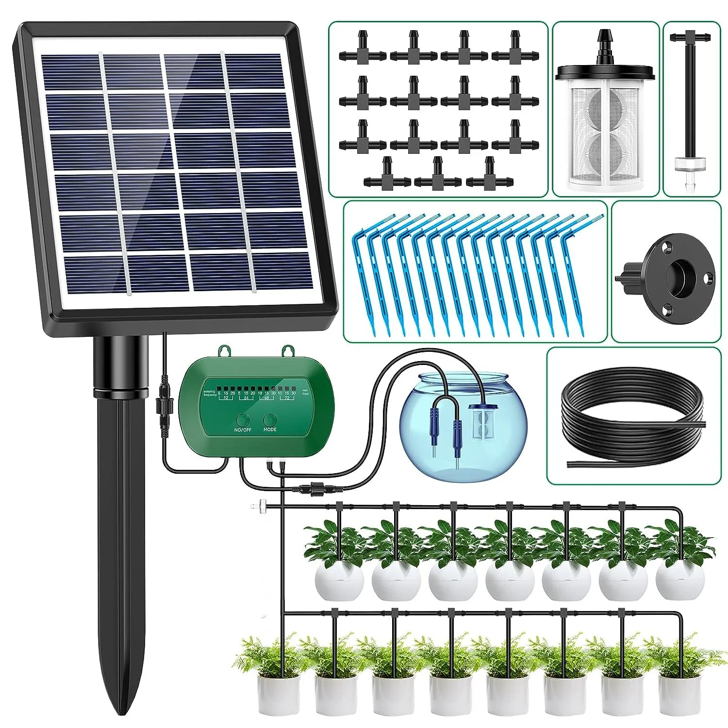 

Solar Automatic Balcony Watering Kit Indoor Plants Garden Drip Irrigation System with Micro Self Water Dripping System