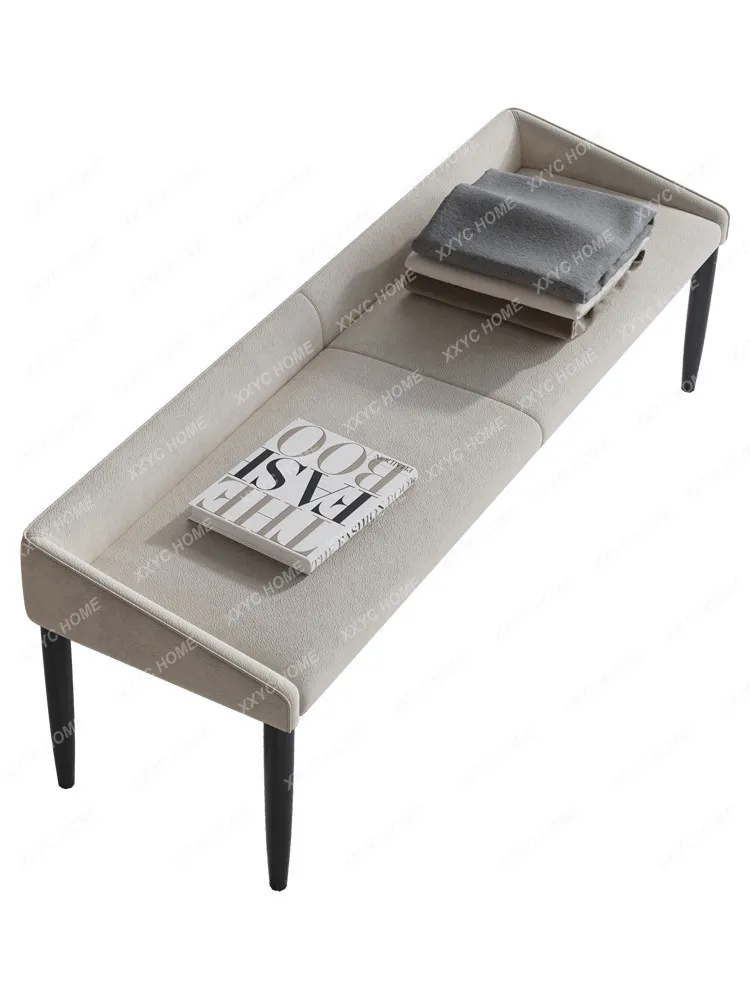 Minimalist bedroom fabric bedside stool light luxury modern bedside couch cloakroom shoe changing bench