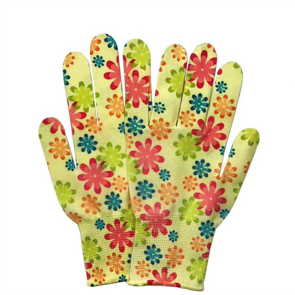Soft Nylon Knit Gloves For For Sunshung Women Floral Protective Hand Cover Lightweight Gardening Cleaning Working Gear