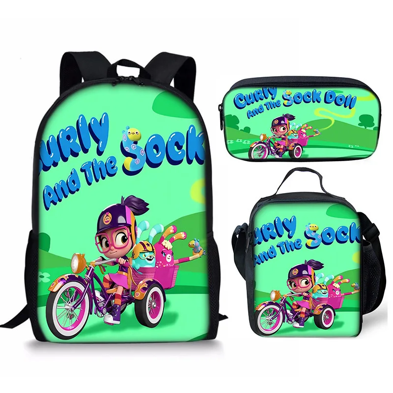 แฟชั่นเยาวชนอับบี้ แฮทเชอร์ 3D พิมพ์ 3 ชิ้น/เซ็ตกระเป๋าเดินทางนักเรียนแล็ปท็อปกระเป๋าเป้สะพายหลังกระเป๋าใส่อาหารกลางวันกระเป๋าดินสอ