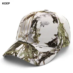 KOEP Outdoor Fishing Jungle Tree White Camouflage Baseball Caps Hunting Hat Cotton Dad Snapback Hats Designed For Snow Hunting