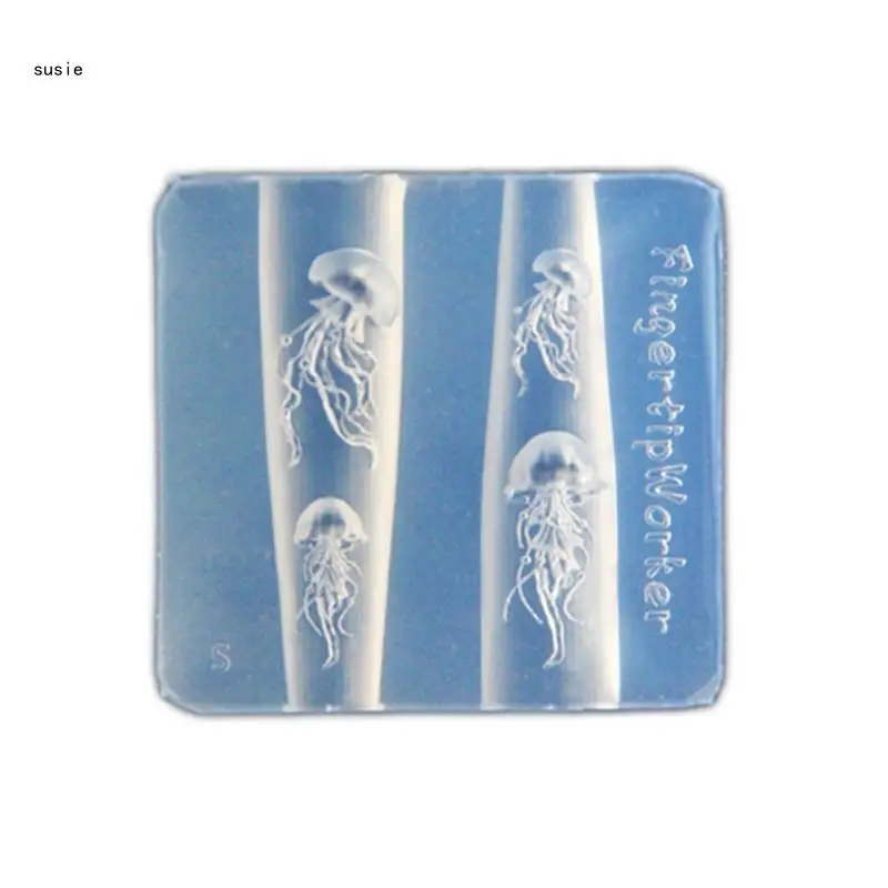 Flexible Stamping Mold Jellyfish Manicure Mould for Nail Art Enthusiasts X7YA