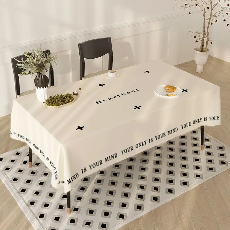 Simple and Luxurious Ins Style Tablecloth Nordic Home Waterproof and Oil Resistant Tea Table Coffee Table Mat Dustproof Cloth