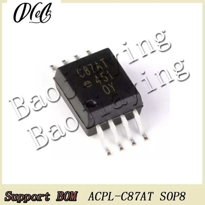20PCS/Lot ACPL-C87AT ACPL-C87A-500E MARK C87AT SOP8 Chip For New energy charger optocoupler isolation drive