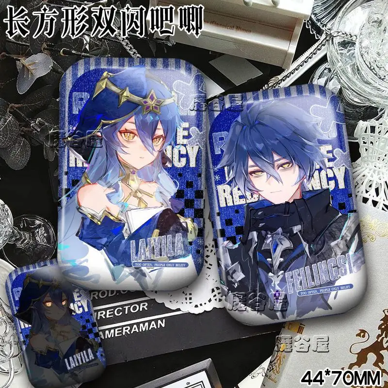 

Аниме двойная вспышка квадратная жесть значок Kyryll Chudomirovich Flins Genshin Impact брошь для косплея булавка кулон подарок