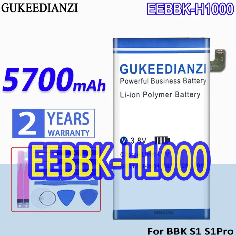 

High Capacity GUKEEDIANZI Battery EEBBK-H1000 EEBBKH1000 5700mAh For BBK S1 Pro S1Pro Mobile Phone Batteria