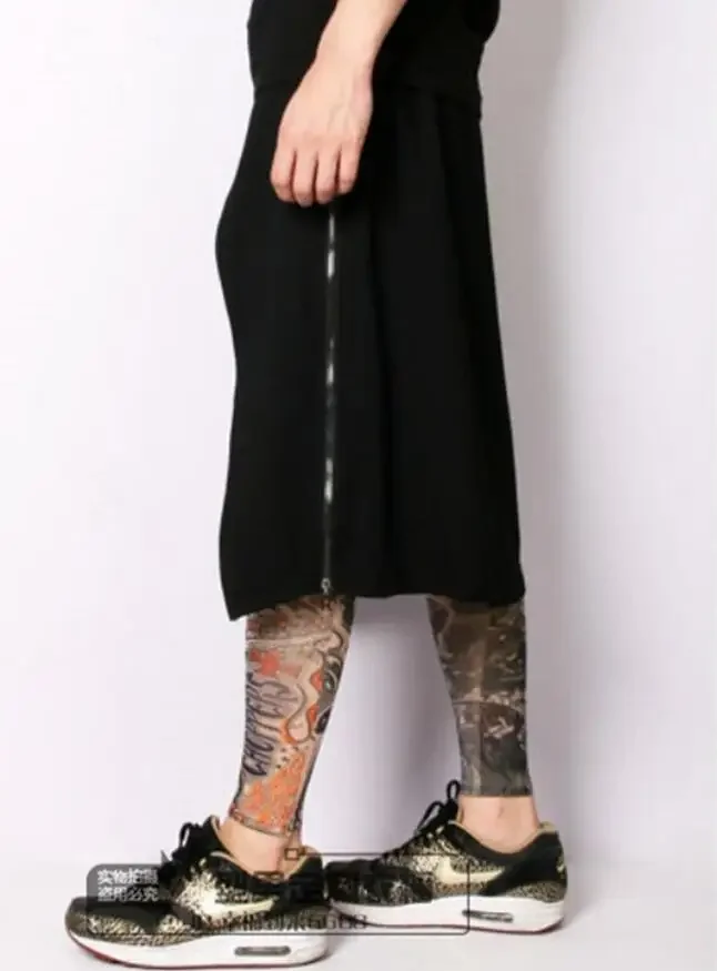 27-46 2024 Men Women's Clothing Catwalk Hair Stylist Personality False Two Piece Pantskirt Culotte Plus Size Singer Costumes