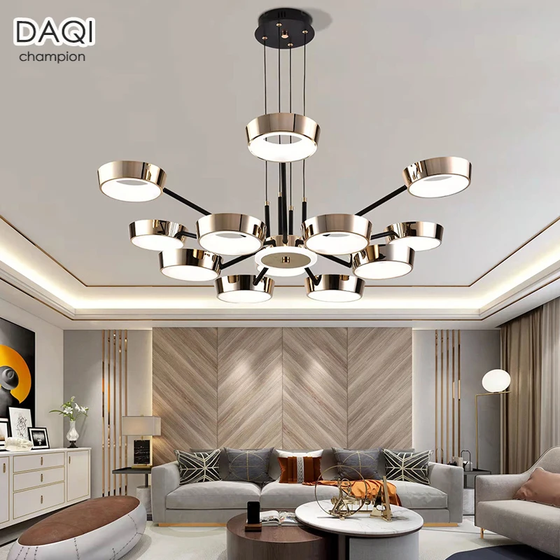 Diamond Ring Bedroom LED Ceiling Pendant Lamp Indoor Living Room Pendant Lamp Modern Hotel Decoration Home Lighting Pendant Lamp