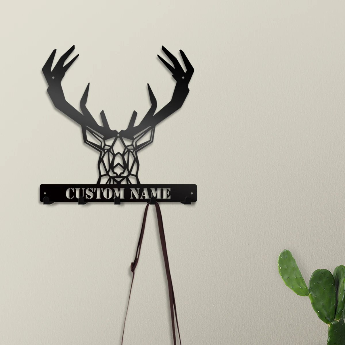 

1pc new Abstract geometric antlers Personalized name Iron Metal Wall Signs Tin Wall Plaque For Home Decor Living Room Bedroom