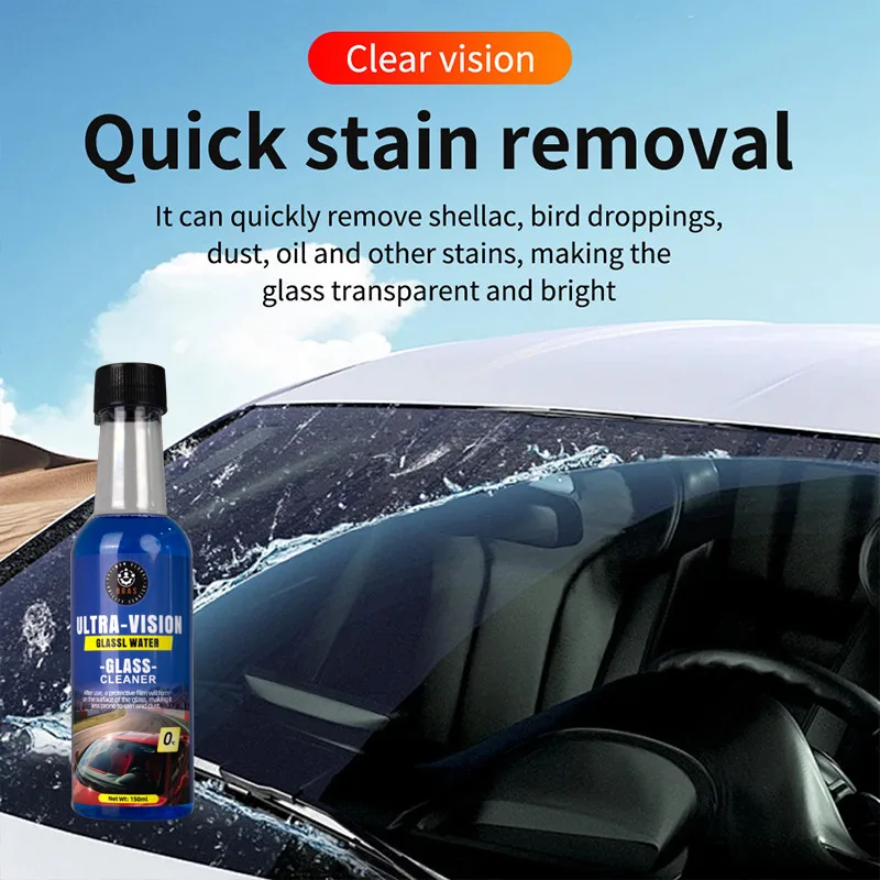 OGAS Concentrated Windshield Glass Cleaner 150ml, Oil Film Remover for Car Windshield Remove Bird Droppings Bug Residue