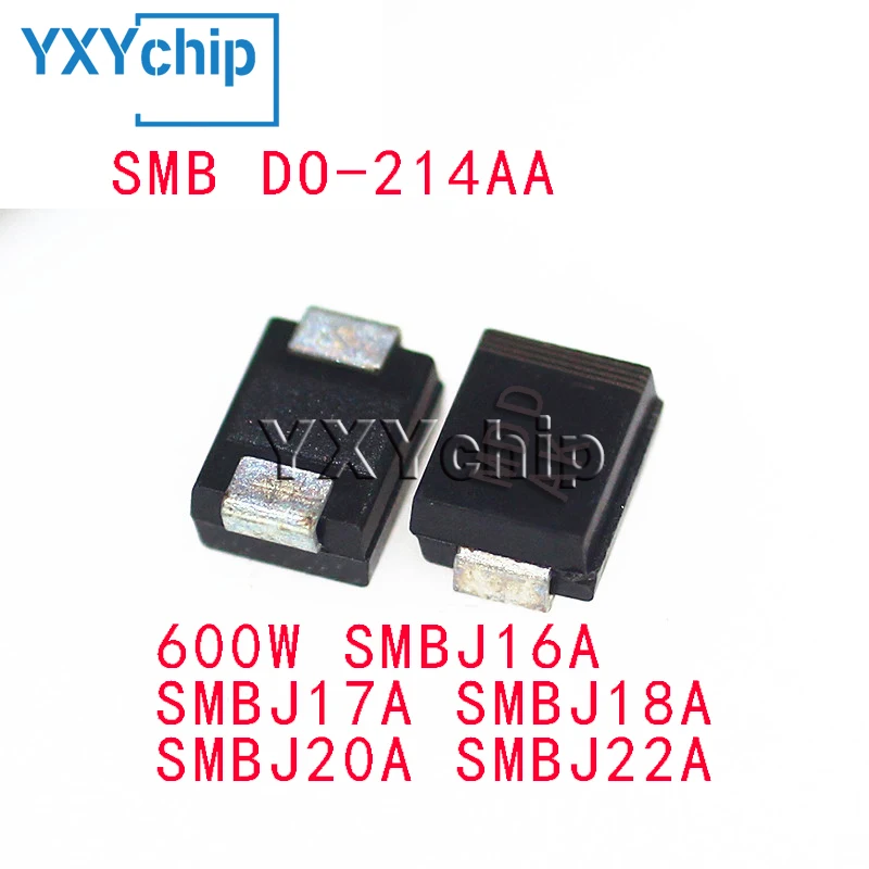 20pcs Smd Transient Voltage Suppression Diode Smbj16a Smbj17a Smbj18a Smbj20a Smbj22a V Smb Do-214aa Tvs 600w Unidirectional