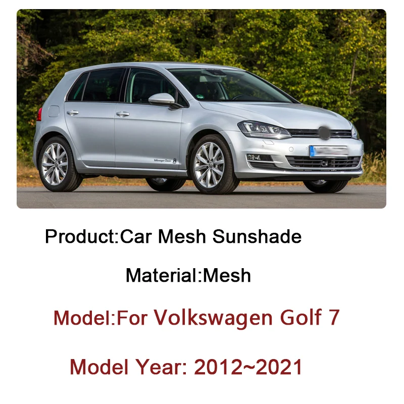 For Volkswagen VW Golf 7 Mk7 2012~2021 2013 2015 2017 2020 Car Sunshade Covers Sunscreen Visor Heat insulation Mesh Sun Shade