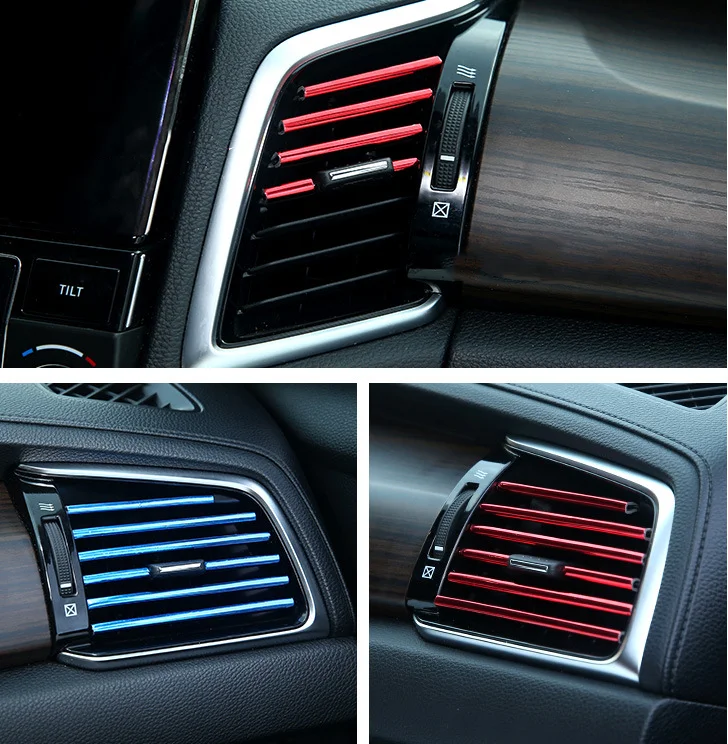 Tira decorativa para salida de aire de coche, para Peugeot 108 208 GTI 308 T7 T9 3008 307 5008 508 107 108 207 2008 301 4007 4008