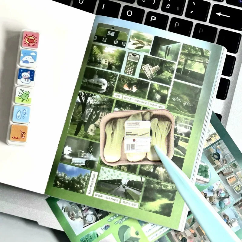 Ins نمط للإزالة فيلم قطع ملصق كتاب موضة جديدة 24 صفحة Y2K ملصقات مذكرات الطالب لتقوم بها بنفسك مواد الديكور الأساسية