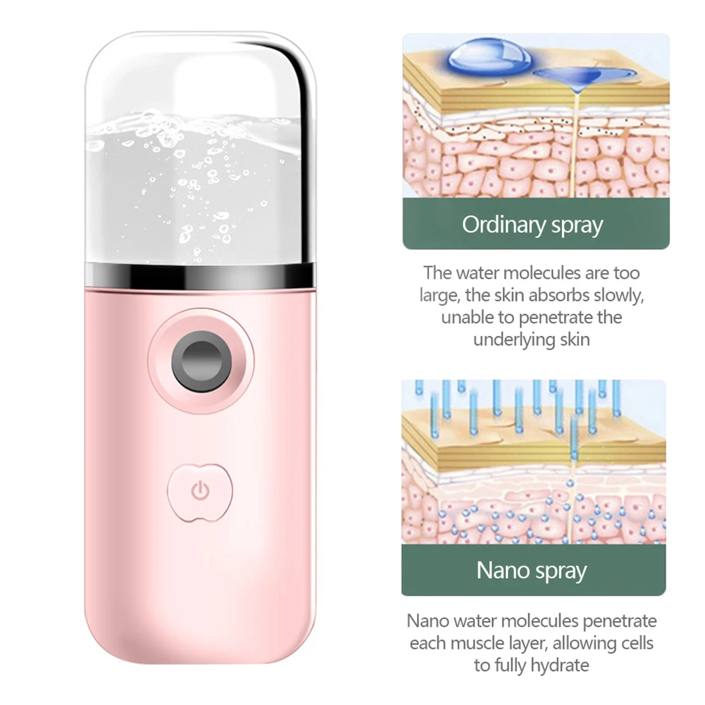 Portable Nano Mister Facial Steamer Device Beauty Spray Hydrating Apparatus Cold Spray Apparatus Rechargeable Skin Care Tool