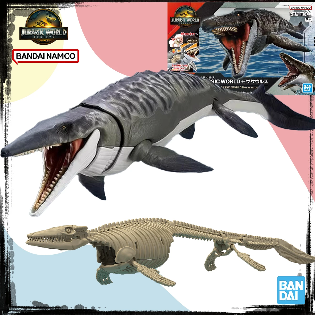 

Bandai натуральная оригинальная модель PLANNOSAURUS, комплект в наличии, аниме-фигурка JURASSIC WORLD Mosasaurus, сборная модель, игрушки для мальчиков, подарок