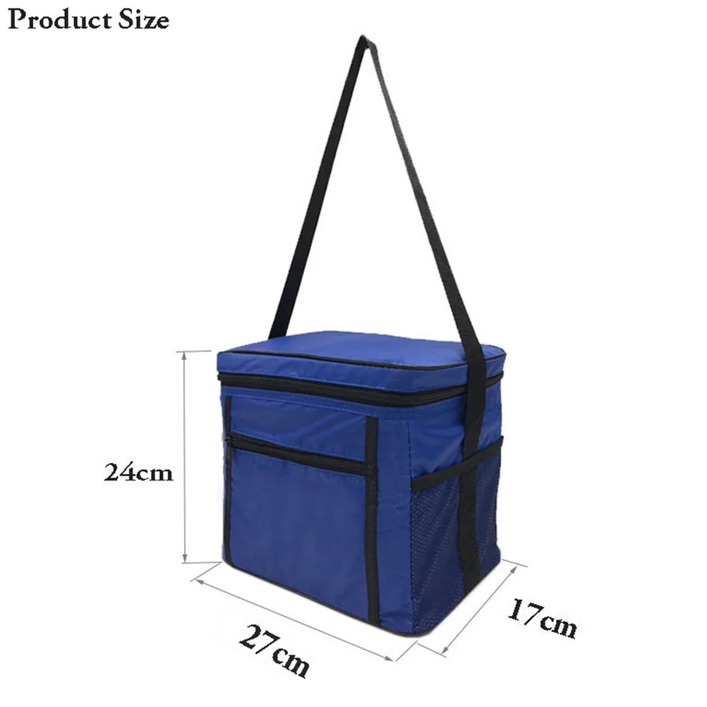 1pcs Insulated Lunch Bag Oxford Cloth Thermal Cooler Tote For Picnic School Work Sandwich Snack Storage Blue Picnic Bag Lunch