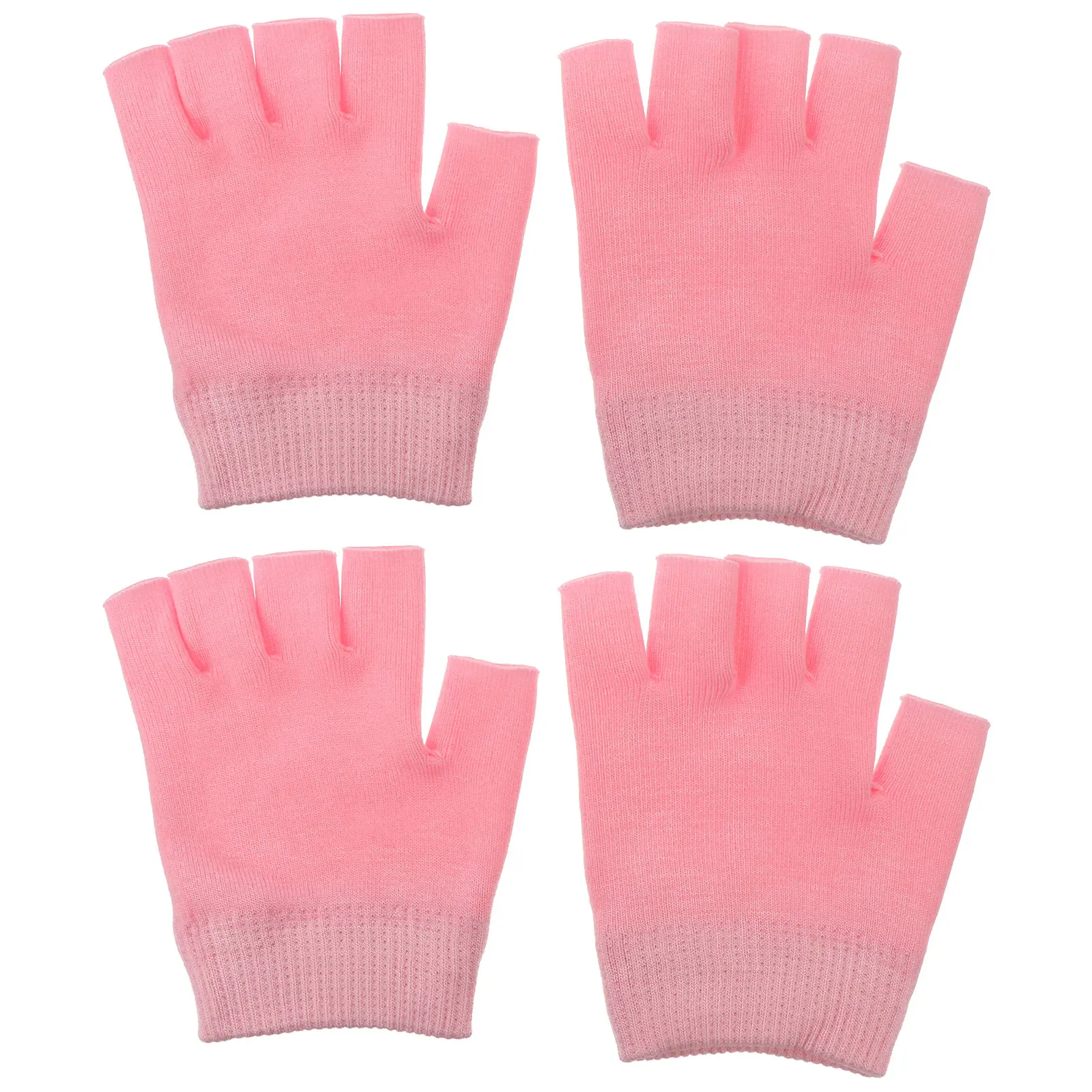 

2 Pairs Gel Moisturizing Gloves Soft Smooth Lightweight Knitting Winter Fingerless Skin Protection Dry
