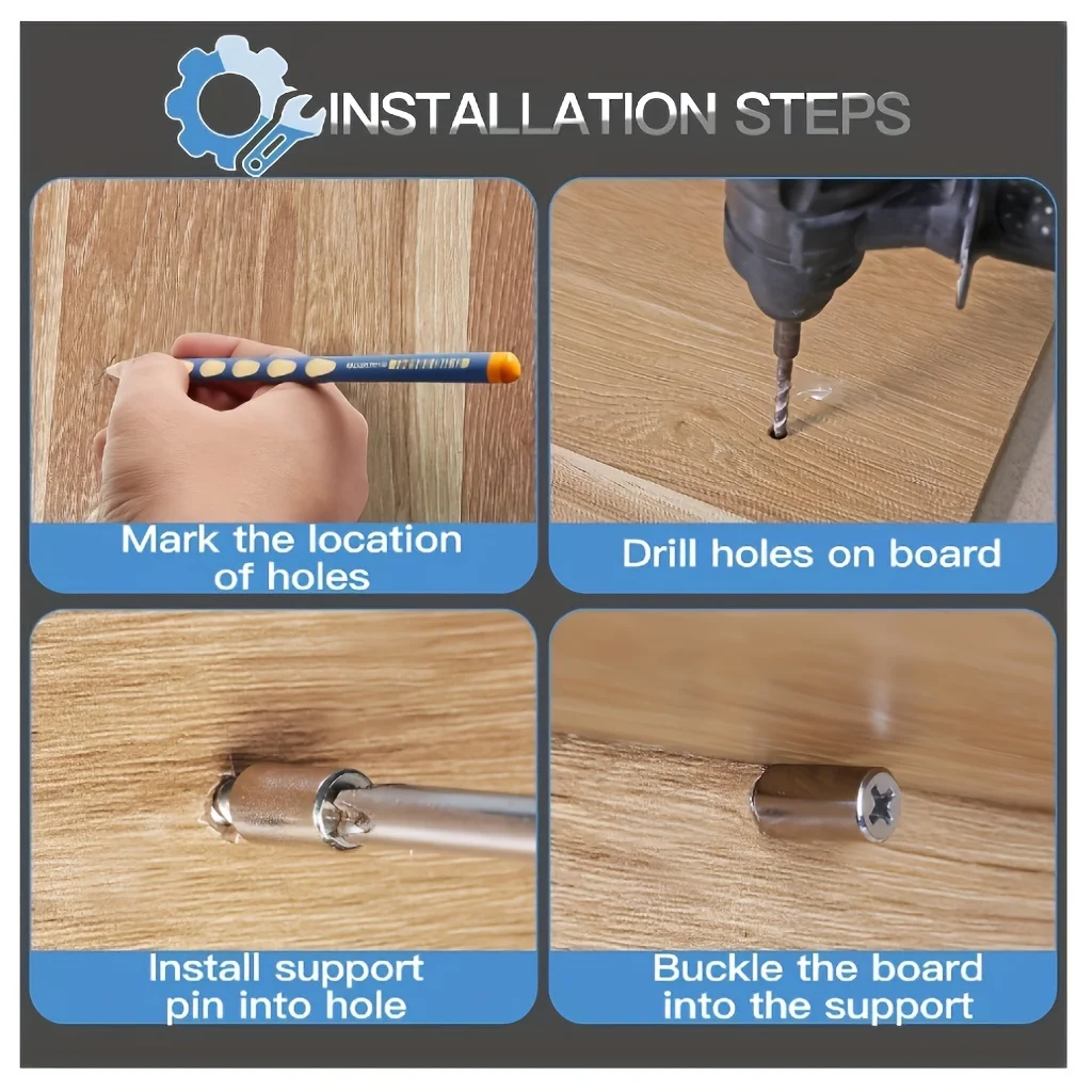 50 قطعة دبابيس دعم الرف، دبابيس للأرفف في الخزائن والخزائن وأرفف الكتب وأرفف الكتب والأثاث #4