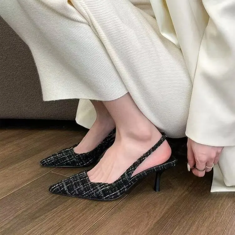 2024 Spring and Autumn New High Heel Women\'s Shoes Small Crowd with Pointed Thin Heels and Shallow Mouth Sexy Single Shoes