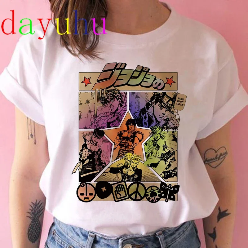 Jojos Bizarre Adventure Funny Cartoon T Shirt Men 90s Fashion Japanese Anime T-shirt Graphic Summer Tshirt Hip Hop Top Tees Male