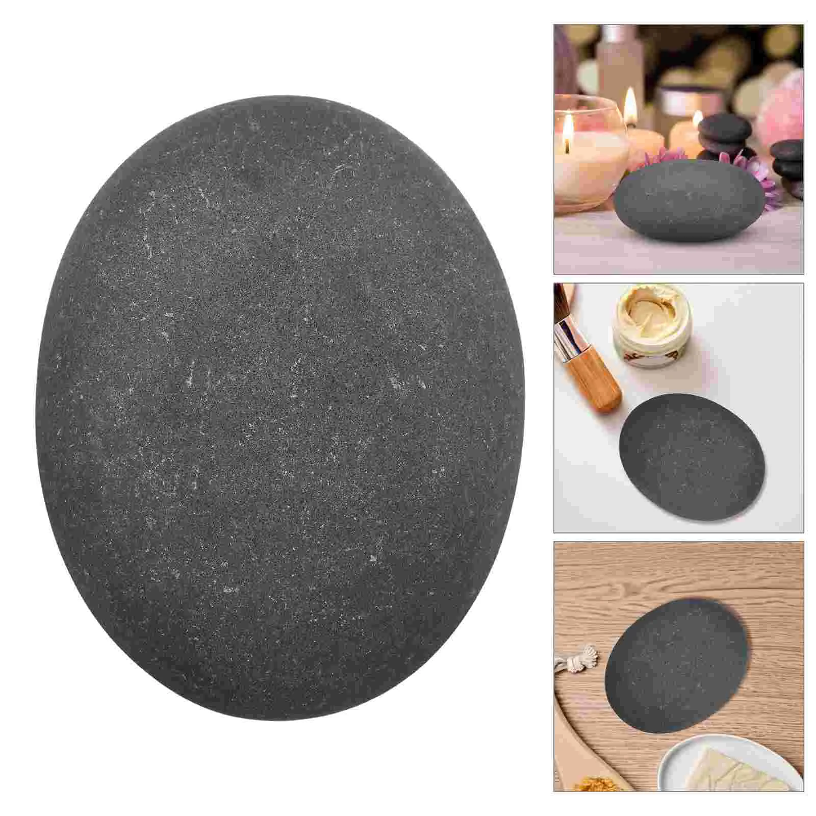 3 Pcs Relaxing Massage Stones Hot Spa Smooth Black Suitable for Electromagnetic Radiation Users