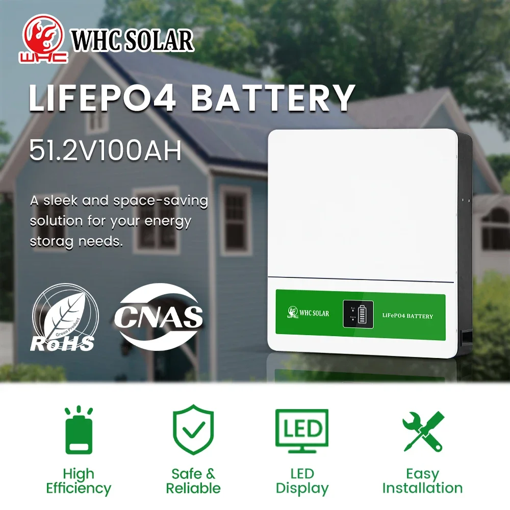 48V 100Ah Lithium Battery Pack Lifepo4 Litium Ion Battery 51.2v Solar Battery Energy Storage System For Home