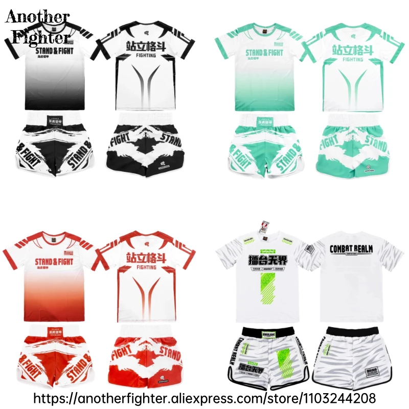 

Спортивный комплект для тайского бокса, быстросохнущая футболка, удобные шорты для мужчин и женщин, кроссовки для бокса, кикбоксинга, ММА, BJJ, тренировочный костюм