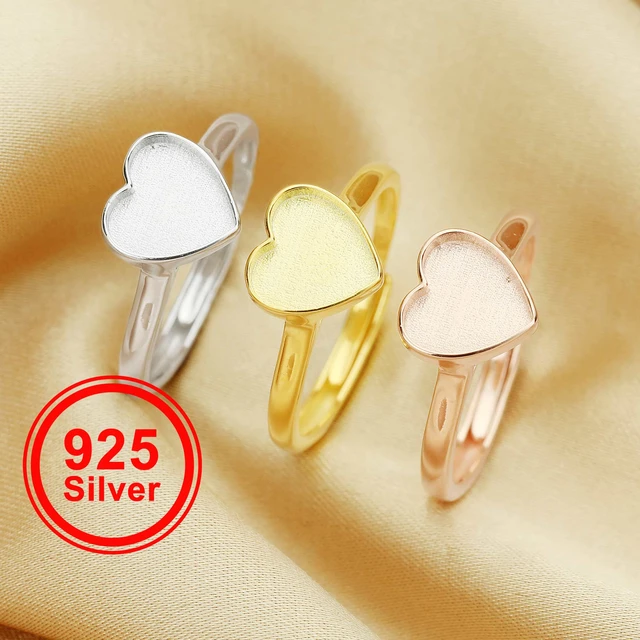 8mm Keepsake Breast Milk Resin Heart Bezel Ring Settings solid 925 Sterling Silverring high Bezel Stackable Ring 1294597 Jewelry Findings Components AliExpress