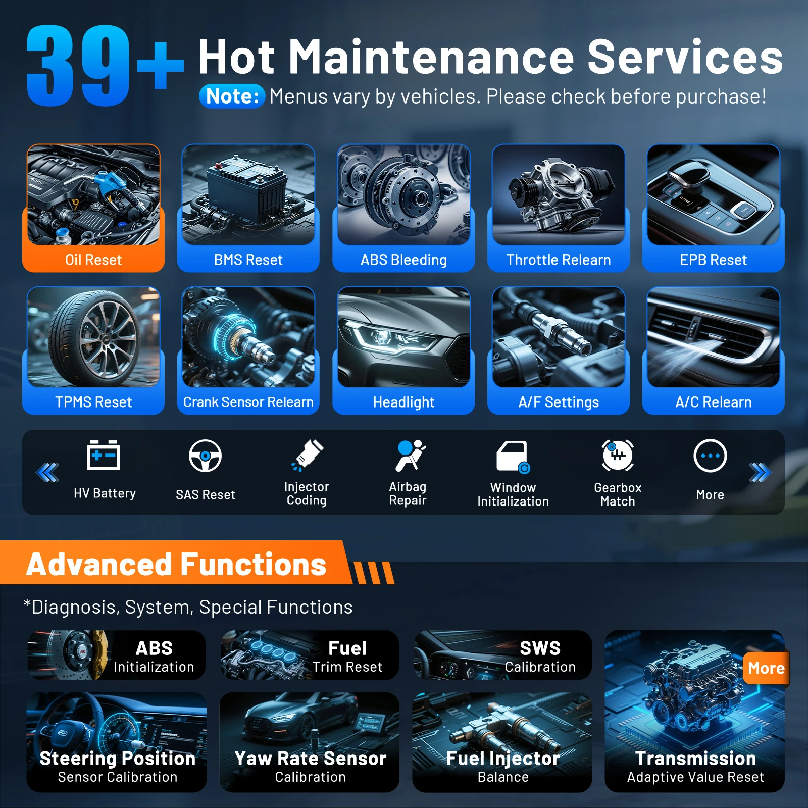 XTOOL D7W V2.0 OBD2 WIFI Scanner automatique sans fil outil de Diagnostic de voiture outil bidirectionnel de codage ECU avec 39 + réinitialiser FCA CANFD