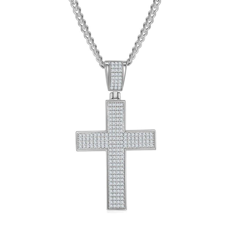 

SGARIT Fine Jewelry 925 Sterling Silver 1.6CT VVS1D Moissanite Cross Pendant Classic Man Women Crosses Pendant