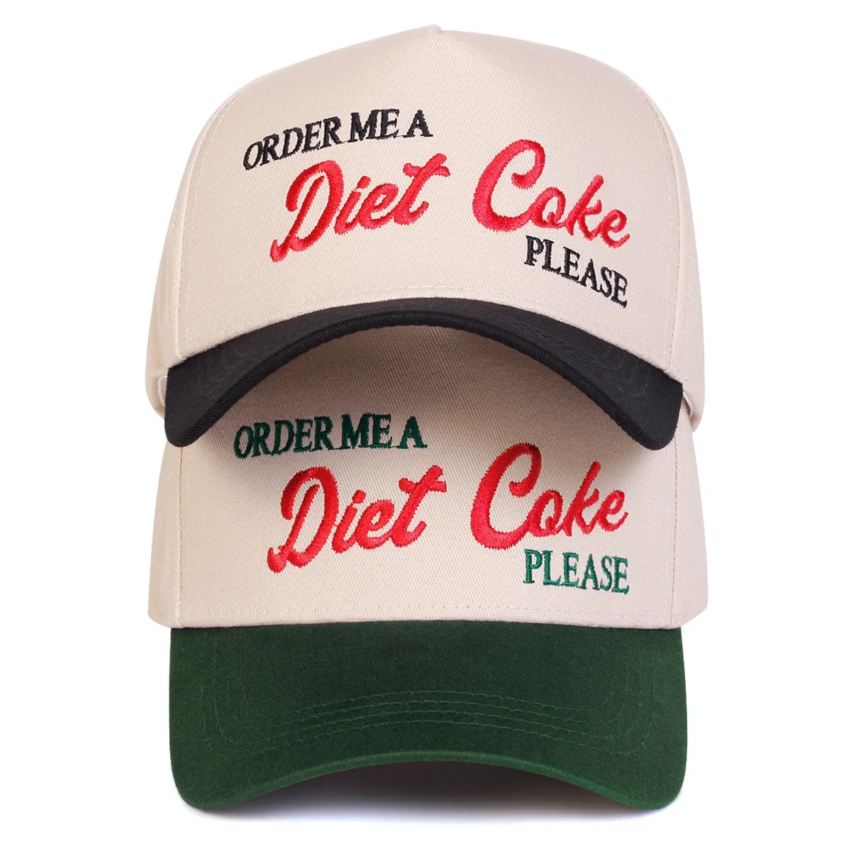 Unisex DIET COKE Baseballkappen mit Buchstabenstickerei, Frühling und Herbst, verstellbare Freizeithüte für den Außenbereich, Sonnenschutzhut, Sportkappe