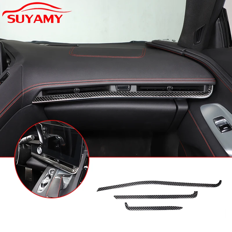 

Soft Carbon Fiber Central Control Side Air Outlet Trim Stickers For 2020-2023 Corvette C8 Stingray Z51 Z06 Auto Accessories