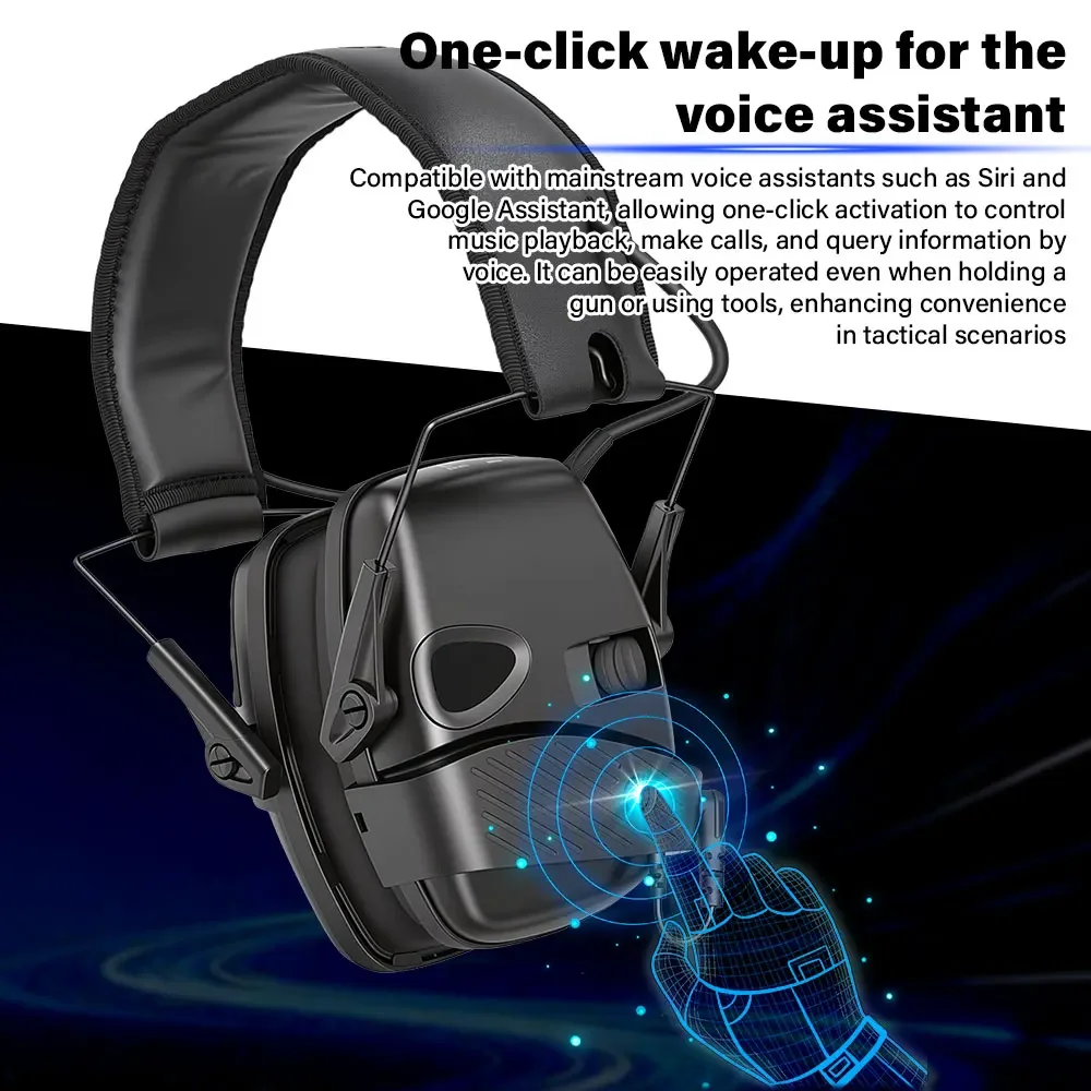 Bluetooth Outdoor Tactical Electronic Shooting Earmuff Active Anti-noise Headset Impact Sound Amplification Hearing Protector