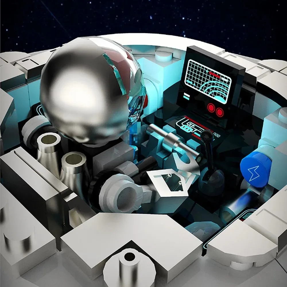 Blocs de construction de vaisseau spatial, Kit d'architecture d'éclairage UFO spatial, modèle d'astronaute spatial extraterrestre, jouet pour enfants