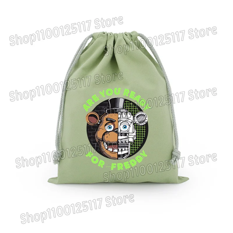 Fnafs Drawstring Bags Five Nights Freddys Anime Cartoon Makeup Candy Storage Bag Boys Girls Cool Cotton Bundle Pocket Gift Bags - view 2