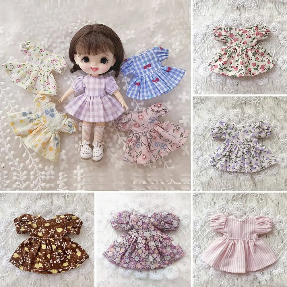 Handmade Printed Dresses Fashion Accessories Dolls Outfits Dresses Lotus Leaf Sleeve Multi-styles Dolls Tops