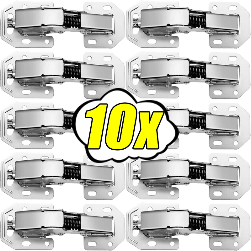 

1-10pcs 90 Degree Steel Cabinet Hinges No-Drilling Hole Cupboard Door Hydraulic Hinges Furniture Hardware Home Kitchen Tools