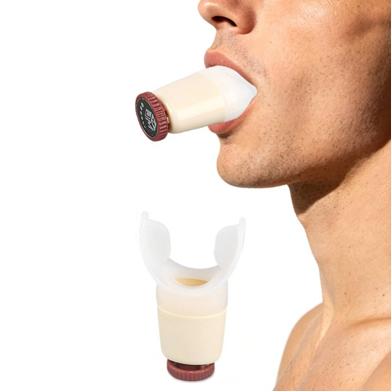 Breathing Coach with Silicone Mouthpiece Handheld Lung Exerciser Breathing Exercise Device Portable for Home Workouts, Rehab view 6