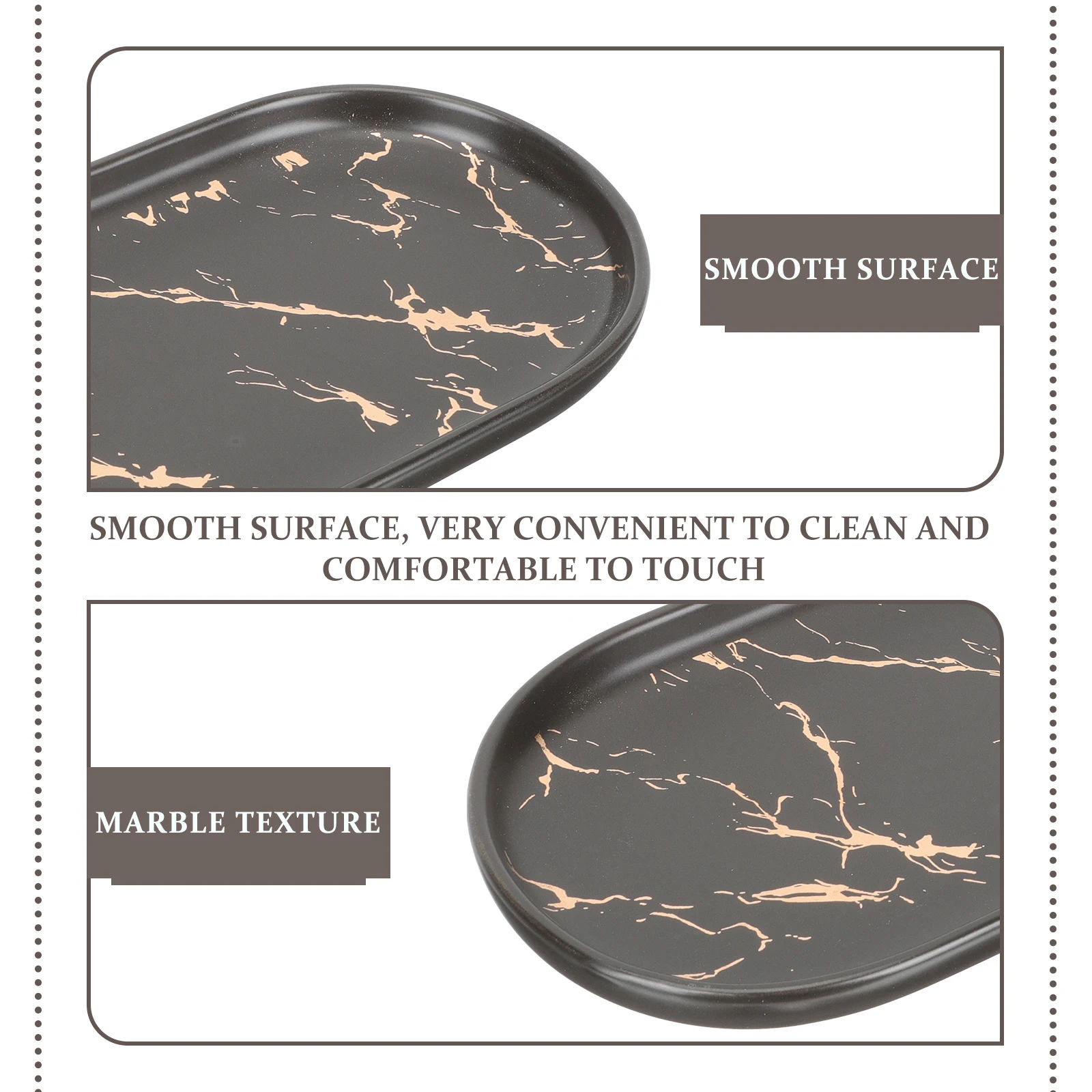 

Marble Storage Tray Bathroom Vanity Ceramic Jewelry Dish Small Smooth Fine Workmanship Practical Sundries Organizing Accessories