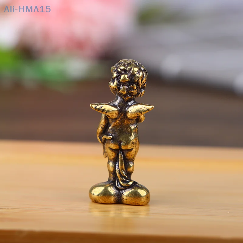 1pc Valentine's Day gift Copper God of Love Cupid Statue Small Ornaments Brass Angel Figurines Desktop Decorations