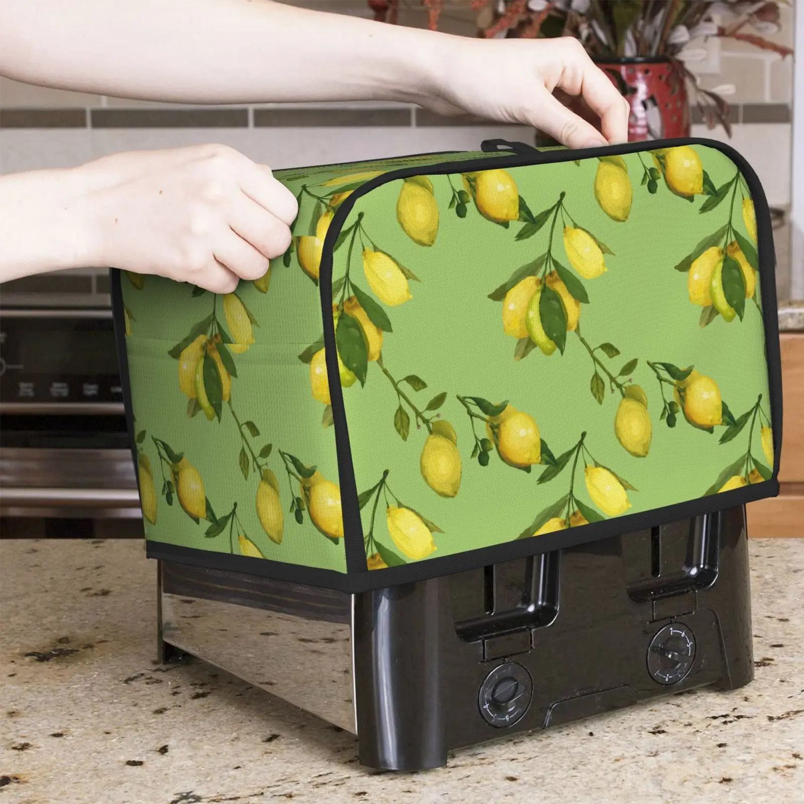 Lemon Pattern 2 Slice 4 Slice Protective Durable Toaster Cover Dust Cover Bakeware Protector Kitchen Clean Tools