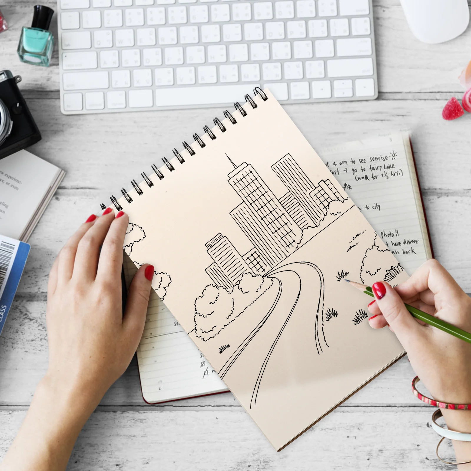 

2Pcs Sketch Books High Quality Paper Blank Drawing Pads for Math Calculus Drafting Note Taking Art Projects Student Painting